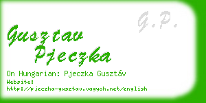 gusztav pjeczka business card
