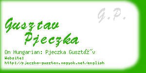 gusztav pjeczka business card